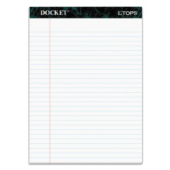TOPS 63410 Docket 8.5 in. x 11.75 in. Ruled Perforated Pads - Wide/Legal, White (50 Sheets/Pad, 12 Pads/Pack)
