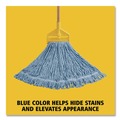 Mops | Rubbermaid Commercial FGD21306BL00 Super Stitch Blend Cotton/Synthetic Mop Head - Large, Blue (6/Carton) image number 3