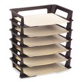 Desktop Organizers | Rubbermaid 86028 Regeneration 6 Sections Letter Size Files 9.13 in. x 15.25 in. x 2.75 in. Recycled Plastic Letter Tray - Black (6/Pack) image number 2