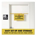 Mailroom Equipment | Rubbermaid Commercial FG9S1500YEL 50 in. x 1 in. x 13 in. Site Safety Hanging Sign - Yellow image number 3