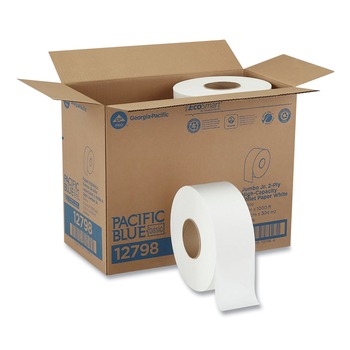 FACILITY MAINTENANCE SUPPLIES | Georgia Pacific Professional 12798 1000 ft. Jumbo Jr. 2 Ply Bathroom Tissue Rolls - White (8/Carton)