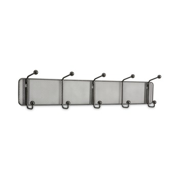 STORAGE AND ORGANIZATION | Safco 6403BL 26.75w x 3d x 5.5h Onyx Mesh 5-Hook Wall Racks - Black