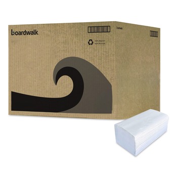 Boardwalk BWK52GREEN 9.13 in. x 10.25 in. 1-Ply Green Single-Fold Towels - Natural White (16 Packs/Carton)
