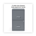 Office Filing Cabinets & Shelves | Alera 2806760 14 in. x 18 in. x 24.1 in. Soho 2-Drawer Vertical Letter File Cabinet - Charcoal image number 1