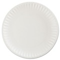  | AJM Packaging Corporation AJM CP9GOEWH 9 in. Diameter Gold Label Coated Paper Plates - White (100/Pack, 10 Packs/Carton) image number 3