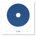 Cleaning & Janitorial Accessories | Boardwalk BWK4013BLU 13 in. Diameter Scrubbing Floor Pads - Blue (5/Carton) image number 2