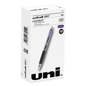 uni-ball 70221 Signo 207 0.7 mm Retractable Gel Pen - Violet Ink/Smoke/Black/Violet Barrel/Medium (1-Dozen)