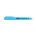 Highlighters | Universal UNV08854 Chisel Tip Fluorescent Blue Ink Blue Barrel Pocket Highlighters (1 Dozen) image number 2