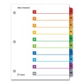 Binders | Cardinal 61018CB 11 x 8.5 OneStep Printable Table of Contents and 1 to 10 Dividers - White/Assorted Tabs (10/Set) image number 0