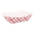 Food Trays, Containers, and Lids | SCT 417 2 lbs. Capacity Paper Food Baskets - Red/White (1000/Carton) image number 0
