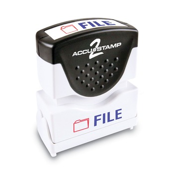 ACCUSTAMP2 035534 1.63 in. x 0.5 in. FILE Pre-Inked Shutter Stamp - Red/Blue