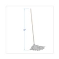 Mops | Boardwalk BWK116C 16 oz. Cotton Head Deck Mop with 48 in. Oak Wood Handle - White (6/Carton) image number 2