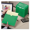 File Folders | Smead 75503 Straight Tab Letter Size Colored File Jackets with Reinforced Double-Ply Tab - Green (100/Box) image number 4