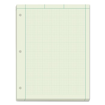 TOPS 35502 8.5 in. x 11 in. Engineering Computation Pads with Cross-Section Quadrille Rule - Green (200/Pad)