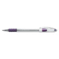 Pens | Pentel BK90-V Stick Fine 0.7 mm R.S.V.P. Ballpoint Pen - Violet Ink, Clear/Violet Barrel (1-Dozen) image number 0