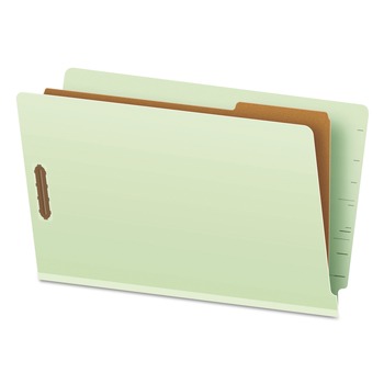 Pendaflex 23314 2 in. Expansion 1 Divider 4 Fasteners End Tab Classification Legal Folders - Pale Green (10/Box)