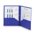 File Folders | Smead 87726 11 in. x 8.5 in. 180-Sheet Capacity Poly 2-Pocket Folder with Fasteners - Blue (25/Box) image number 4
