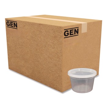 GEN TD40016E 16 oz. Plastic Deli Containers with Lid - Clear (240/Carton)