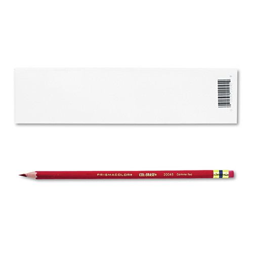 Pencils | Prismacolor 20045 0.7 mm 2B Col-Erase Pencil with Eraser - Carmine Red Lead/Carmine Red Barrel (1-Dozen) image number 0