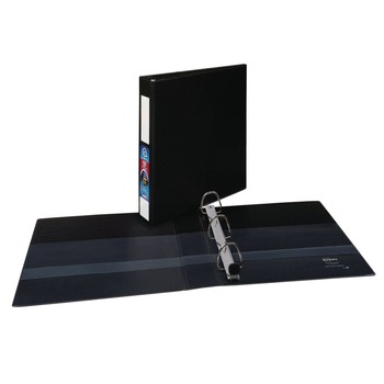 Avery 79991 3 One Touch EZD Rings 1.5 in. Capacity 11 in. x 8.5 in. Heavy-Duty Non-View Binder with DuraHinge and Spine Label Holder - Black