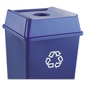 Trash & Waste Bins | Rubbermaid Commercial FG279100DBLUE Untouchable 20-1/8 in. x 20-1/8 in. Bottle and Can Recycling Lid - Blue image number 3