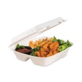  | Dart 90HTPF1VR 9 in. x 9.4 in. x 3 in. Foam Hinged Vented Lid Container - White (200/Carton) image number 4
