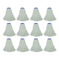 Mops | Boardwalk BWK716RCT 16 oz. Cut-End Lie-Flat Rayon Wet Mop Head - White (12/Carton) image number 1