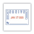 Just Launched | COSCO 2000PLUS 011034 Model S 360 1.75 in. x 1 in. 2-Color "Received" Self-Inking Message Dater - Blue/Red image number 1