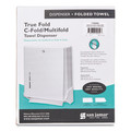 Paper Towels and Napkins | San Jamar T1905WH 11.63 in. x 5 in. x 14.5 in. True Fold C-Fold/Multifold Paper Towel Dispenser - White image number 3
