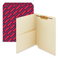 File Folders | Smead 34100 0.75 in. Expansion 1 Fastener Letter Size Interior Front-Cover Pocket Heavyweight End Tab Fastener Folders - Manila (50/Box) image number 2
