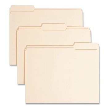 Smead 14534 1/3-Cut Tabs Assorted 0.75 in. Expansion 1 Fastener Letter Size Top Tab Fastener Folders - Manila Exterior (50/Box)