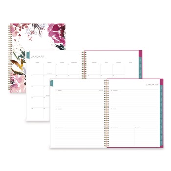 Blue Sky 140945 11 in. x 8.5 in. 12-Month (Jan to Dec): 2026 Kelly Ventura Magenta Bloom Weekly/Monthly Planner - Floral Artwork, Multicolor Cover