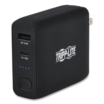 Tripp Lite UPBW-05K0-1A1C Portable Mobile Power Bank and USB Battery Wall Charger Combo USB C USB A Black