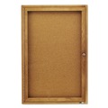 Bulletin Boards | Quartet 363 24 in. x 36 in. Enclosed Indoor Cork Bulletin Board with 1 Hinged Door - Tan Surface, Oak Fiberboard Frame image number 0