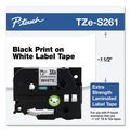 Labels | Brother P-Touch TZES261 1.4 in. x 26.2 ft. TZ Extra-Strength Adhesive Laminated Labeling Tape - Black on White image number 3