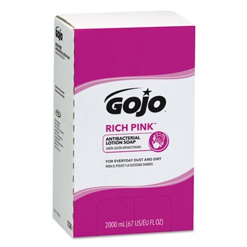GOJO Industries 7220-04 RICH PINK Floral Scent 2000 mL Antibacterial Lotion Soap Refill for PRO TDX Dispenser (4/Carton)