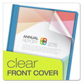 File Folders | Oxford 55801EE 8.5 in. x 11 in. 0.5 in. Capacity Standard Grade Report Cover - Clear/Light Blue (25/Box) image number 2