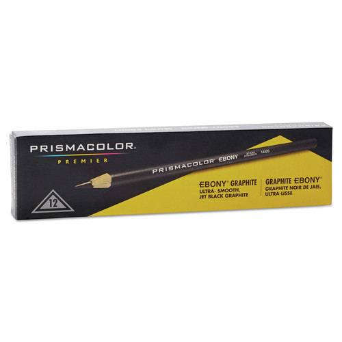 Pencils | Prismacolor 14420 EBONY 4 millimeter 2B Sketching Pencil - Jet Black Lead/Black Matte Barrel (1-Dozen) image number 0