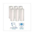 Trash & Waste Bins | Boardwalk H6639HWKGR1 33 in. x 39 in. 33 gal. 0.6 mil Perforated Roll Low-Density Waste Can Liners - White (150/Carton) image number 4