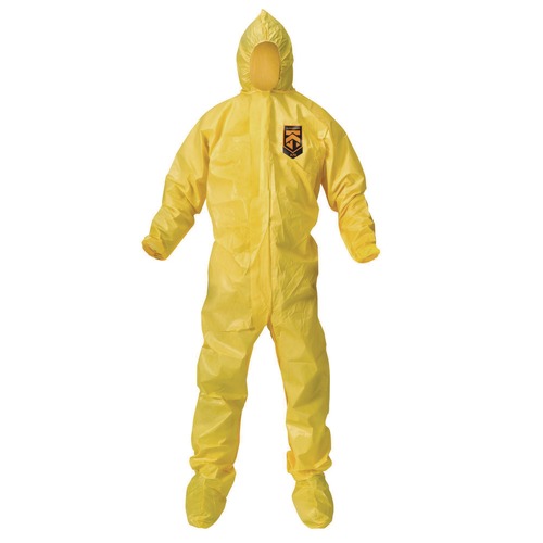 Safety & First Aid | Ansell KCC 00683 A70 Chemical Spray Protection Coveralls - Large/Yellow (12/Carton) image number 0
