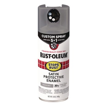 Rust-Oleum 376872 Stops Rust 5-in-1 Spray Paint, Satin Coastal Gray, 12 oz Aerosol Can