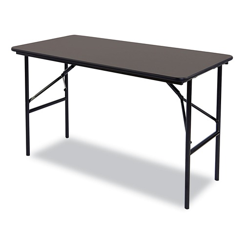 Folding Tables | Iceberg 55304 OfficeWorks 48 in. x 24 in. x 29 in. Classic Wood-Laminate Rectangular Folding Table with Straight Legs - Walnut image number 0