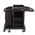 Cleaning Carts | Suncast Commercial HKCCT100 23.25 in. x 53.18 in. x 46.57 in. 1 Shelf Plastic Compact Standard Housekeeping Cart - Black image number 3