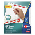 Dividers & Tabs | Avery 11493 11 in. x 8.5 in. 8-Tab Big Tab Clear Label Dividers - White Tabs/White (5/Pack) image number 0