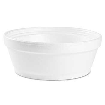Dart 8SJ32 8 oz. 4.63 in. Diameter x 1.13 in. Height Squat Foam Container - White (500/Carton)