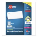 Copy & Printer Paper | Avery 05167 0.5 in. x 1.75 in. Easy Peel White Address Labels with Sure Feed Technology - White (80/Sheet, 100 Sheets/Box) image number 0