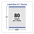 Labels | Avery 04222 0.75 in. Diameter Printable Self-Adhesive Permanent ID Labels with Sure Feed - Clear (400/Pack) image number 6