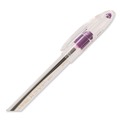 Pens | Pentel BK91-V 1 mm Medium R.S.V.P. Stick Ballpoint Pen - Violet Ink, Clear/Violet Barrel (1-Dozen) image number 3
