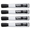 Washable Markers | EXPO 1944729 Broad Chisel Tip Magnetic Dry Erase Marker - Black (4/Pack) image number 3