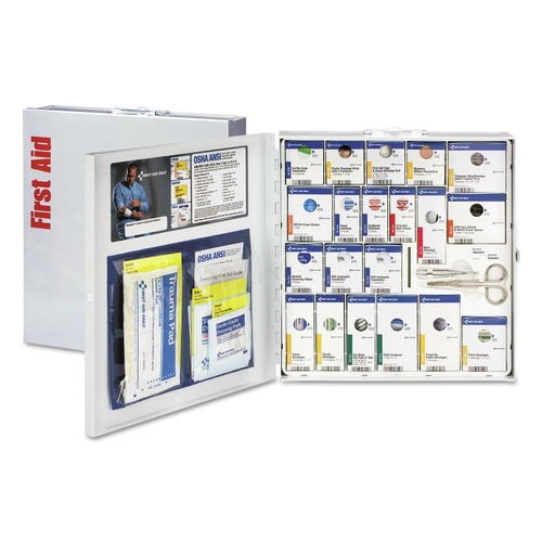 Safety & First Aid | First Aid Only FAO746004021 SmartCompliance No Medication Metal Case General Business First Aid Station for 50 People (202-Pieces/Kit) image number 0